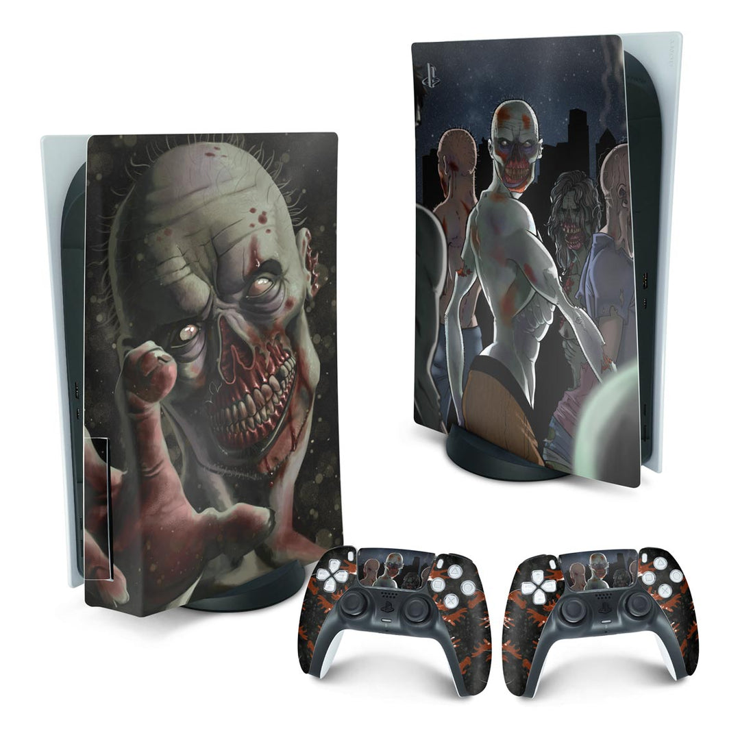Skin Anti-Rage PS5 Fat Vertical - Zombie Zumbi The Walking - Pop Arte Skins