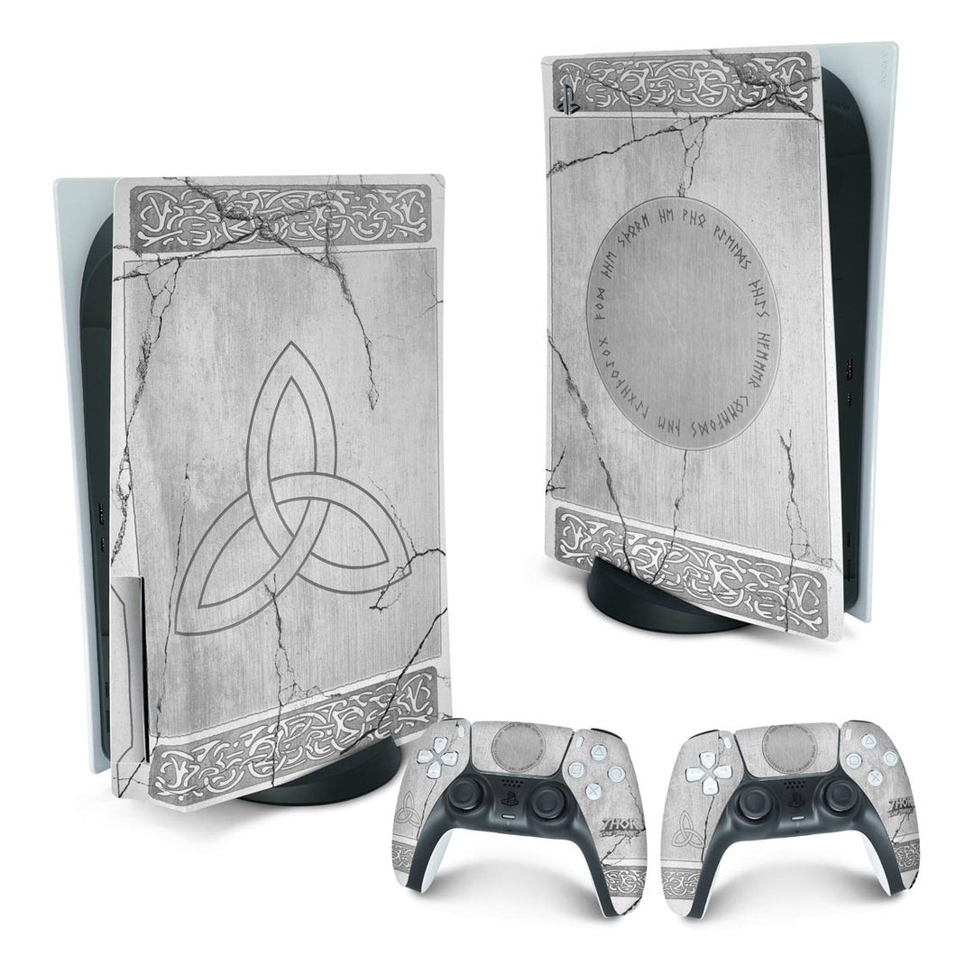 Skin Anti-Rage PS5 Fat Vertical - Mjolnir Thor Amor e Trovão - Pop Arte Skins