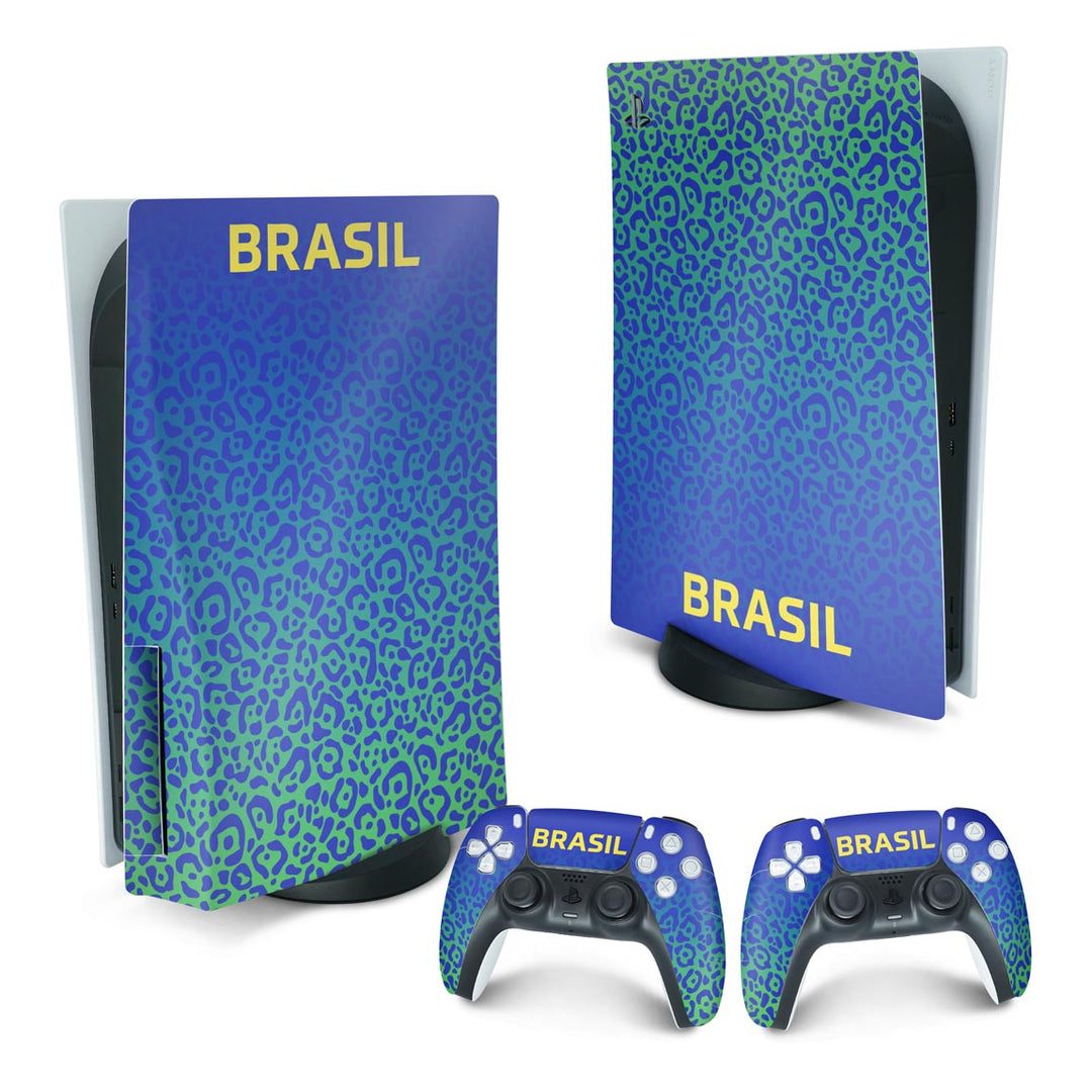 Skin Anti-Rage PS5 Fat Vertical - Brasil - Pop Arte Skins