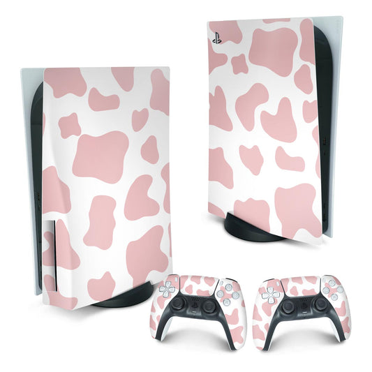 Skin Anti-Rage PS5 Fat Vertical - Vaquinha Rosa