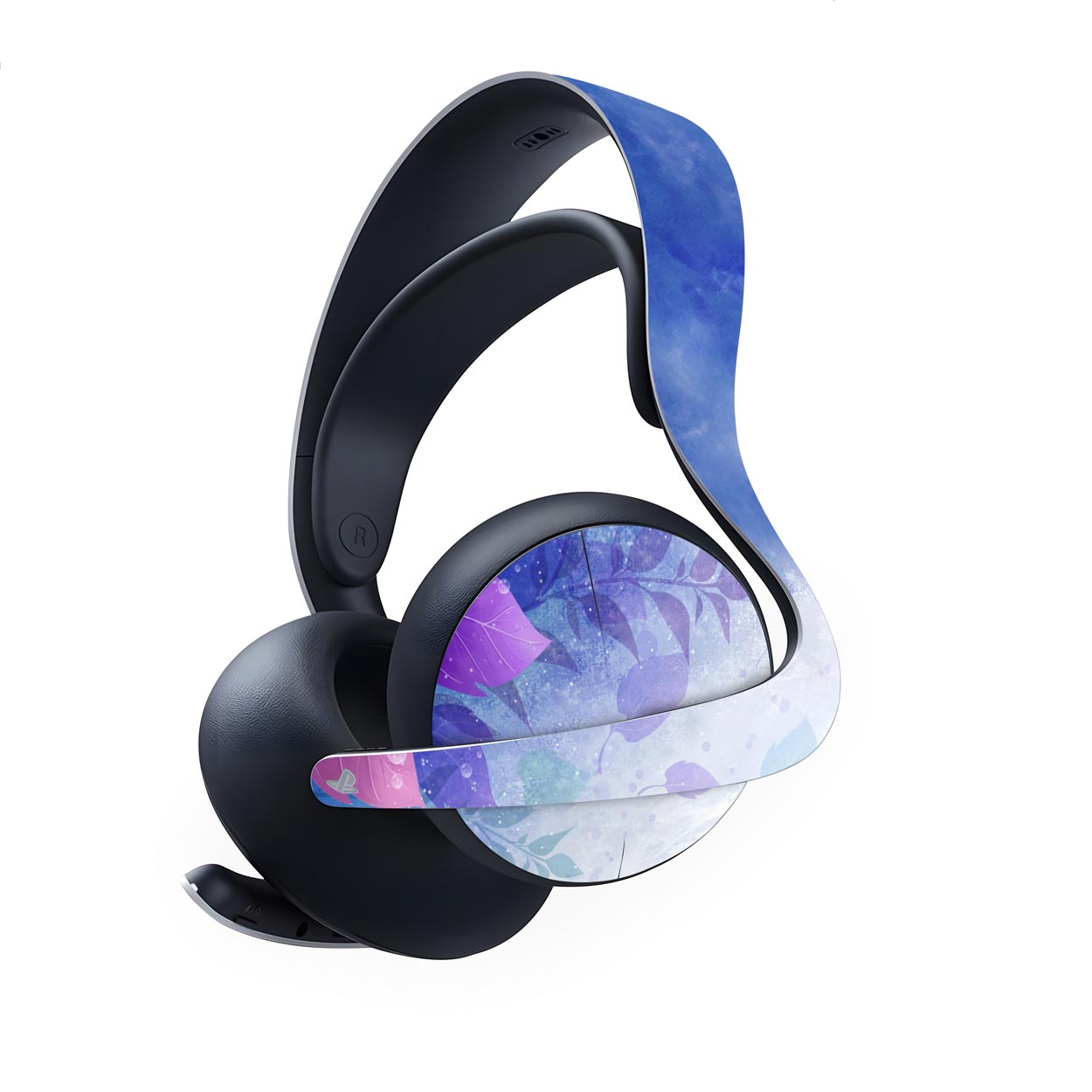 Skin Anti-Rage PS5 Headset Pulse Elite - Folhas Lilás