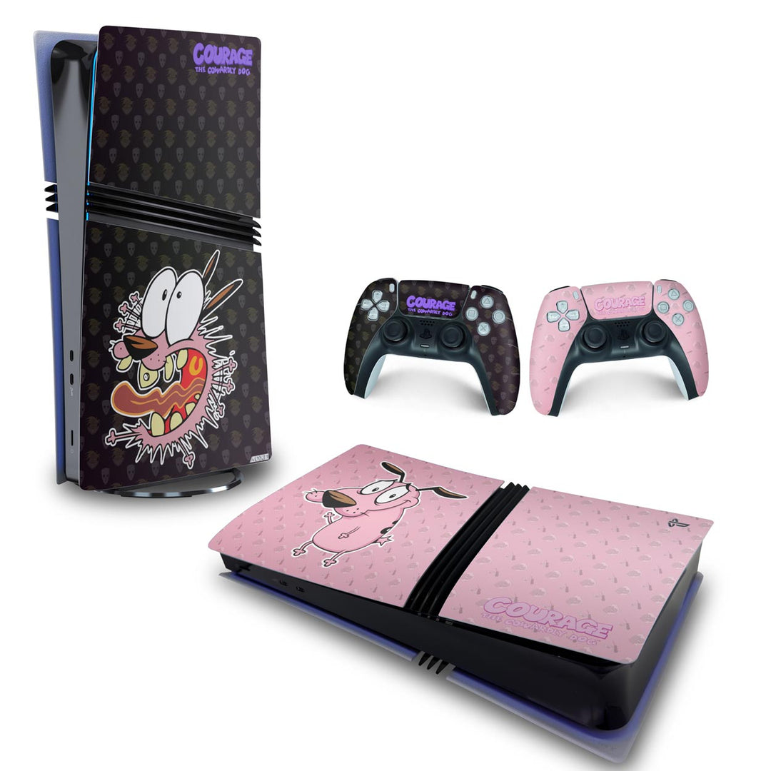 Skin Anti-Rage PS5 Pro Horizontal - Coragem: O Cão Covarde - Pop Arte Skins - foto 4