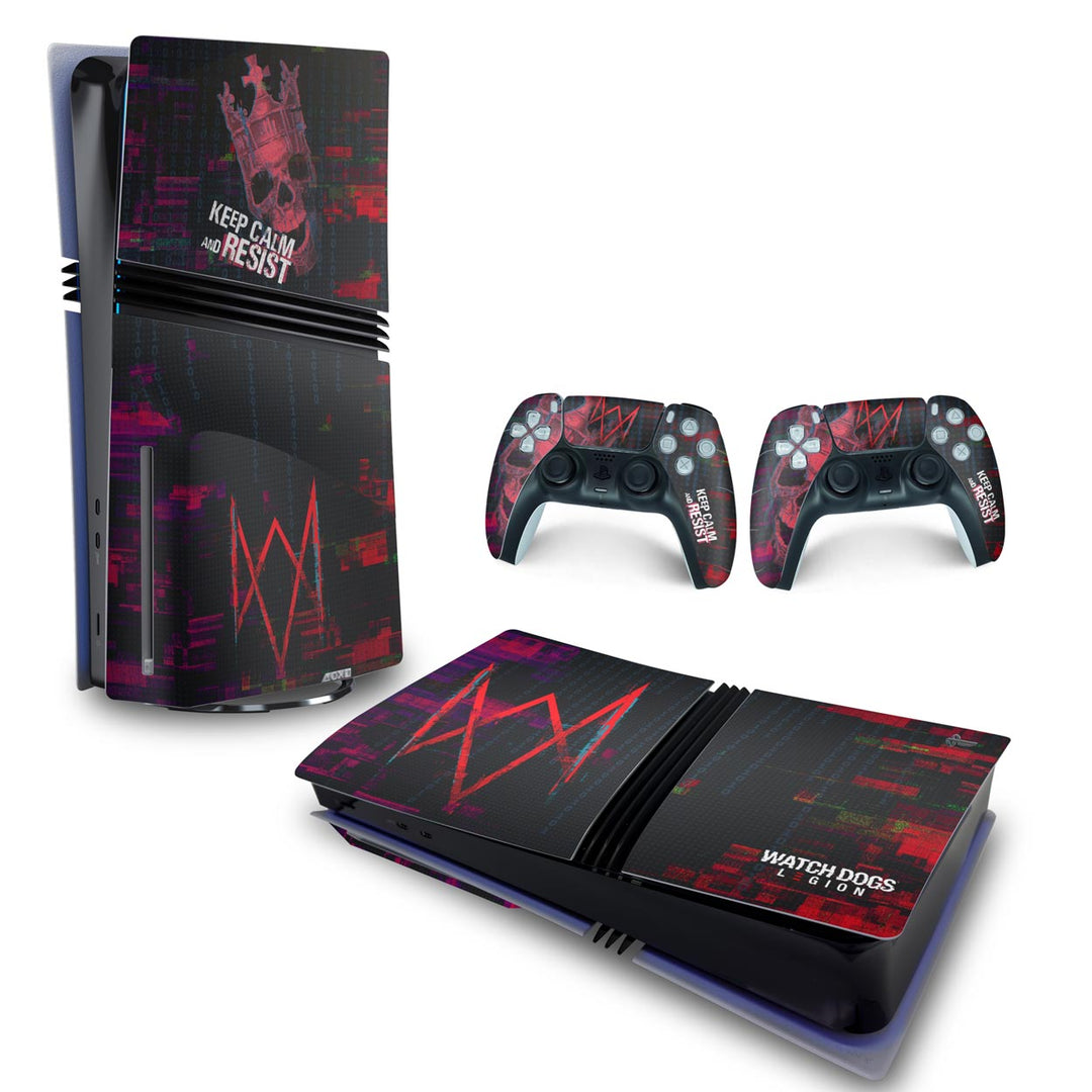 Skin Anti-Rage PS5 Pro Horizontal - Watch Dogs Legion - Pop Arte Skins