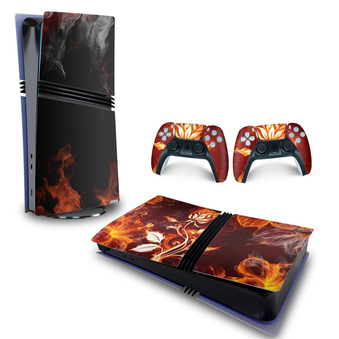 Skin Anti-Rage PS5 Pro Horizontal - Fire Flower - Pop Arte Skins - foto 4