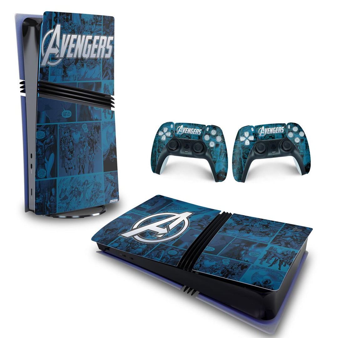 Skin Anti-Rage PS5 Pro Horizontal - Avengers Vingadores Comics - Pop Arte Skins - foto 4