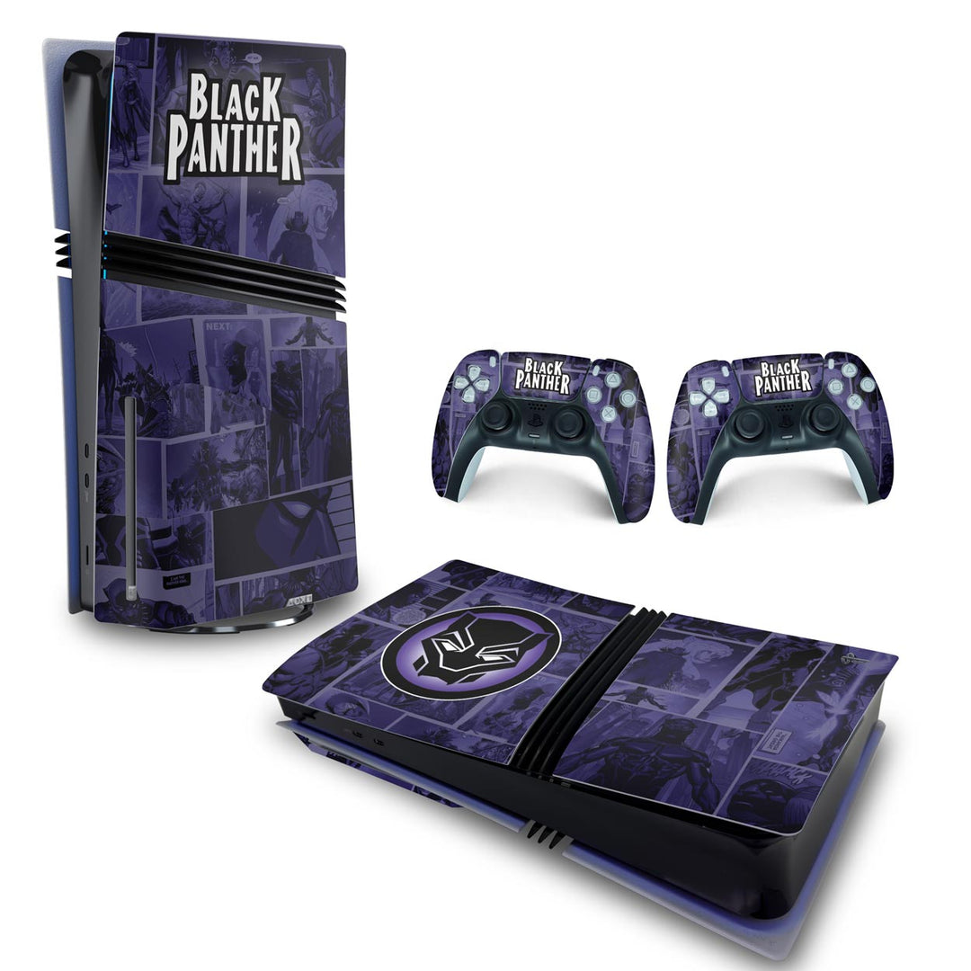 Skin Anti-Rage PS5 Pro Horizontal - Pantera Negra Comics - Pop Arte Skins