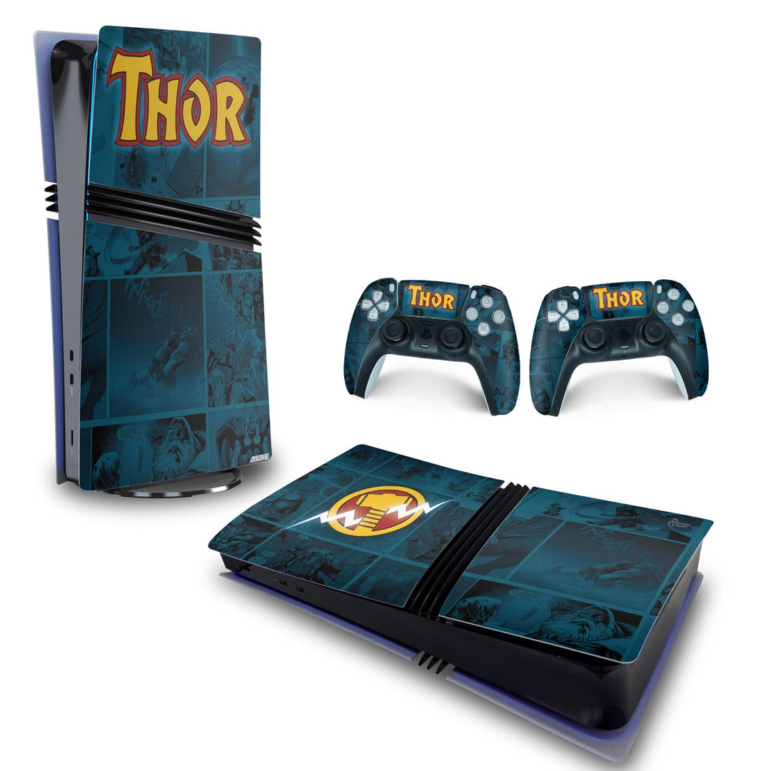 Skin Anti-Rage PS5 Pro Horizontal - Thor Comics - Pop Arte Skins - foto 4