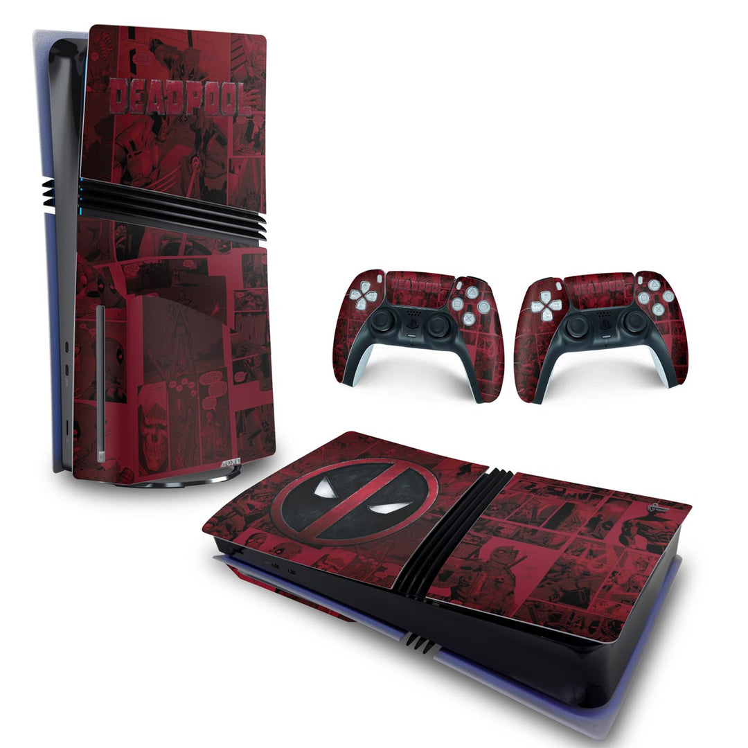 Skin Anti-Rage PS5 Pro Horizontal - Deadpool Comics - Pop Arte Skins