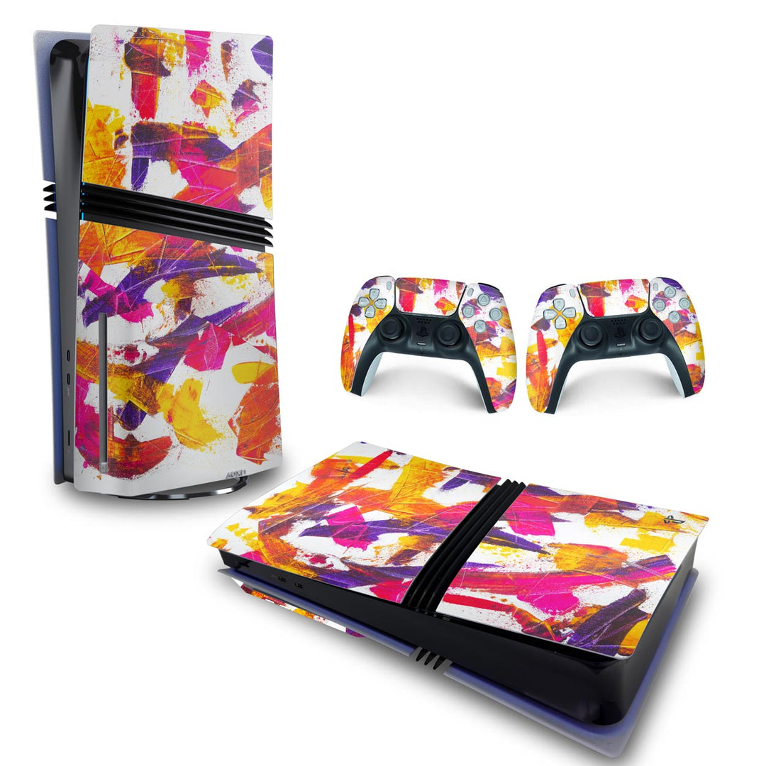 Skin Anti-Rage PS5 Pro Horizontal - Abstrato #103 - Pop Arte Skins