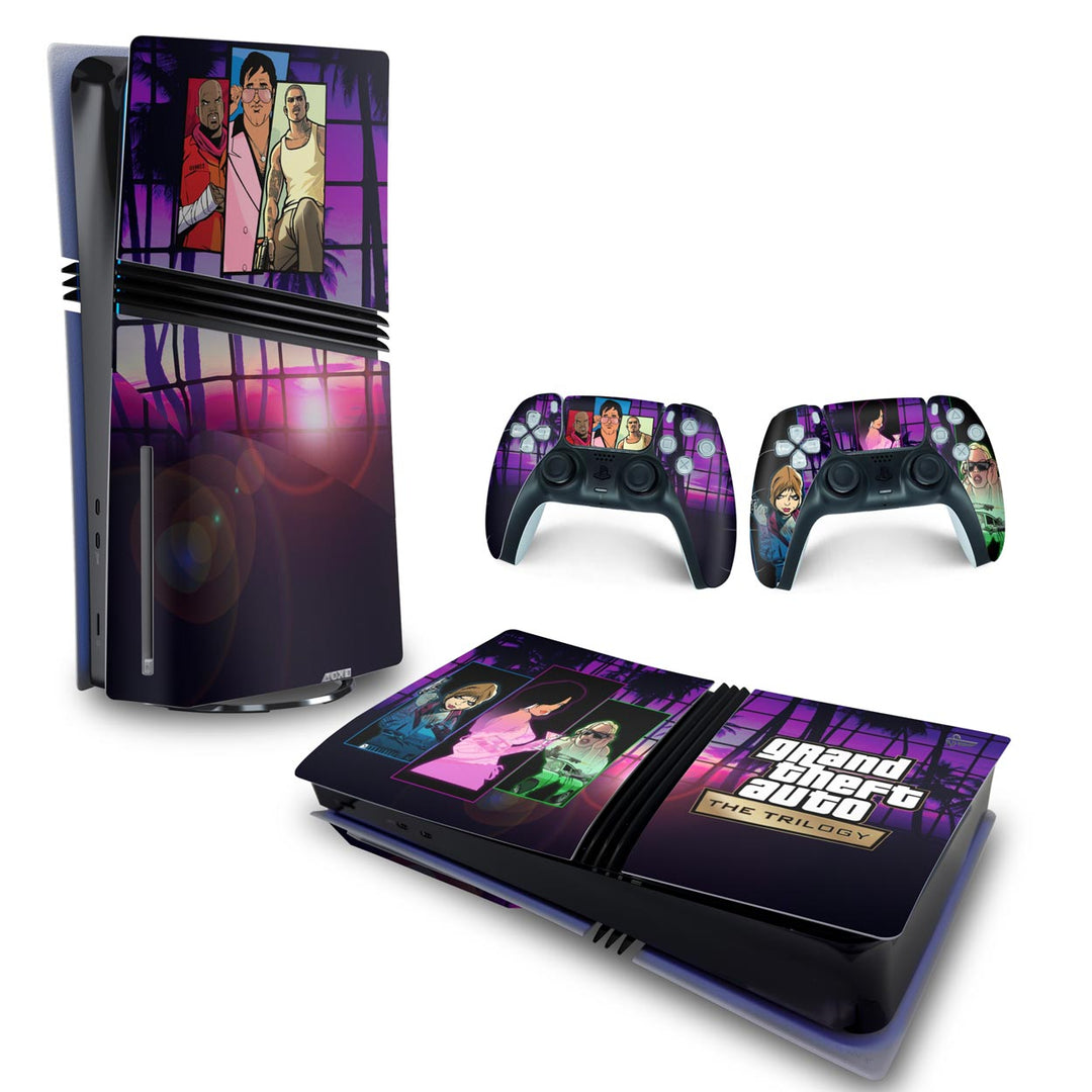 Skin Anti-Rage PS5 Pro Horizontal - GTA The Trilogy - Pop Arte Skins
