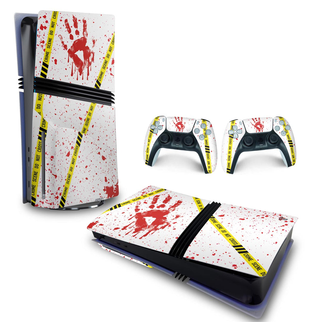 Skin Anti-Rage PS5 Pro Horizontal - Cena De Crime Scene - Pop Arte Skins