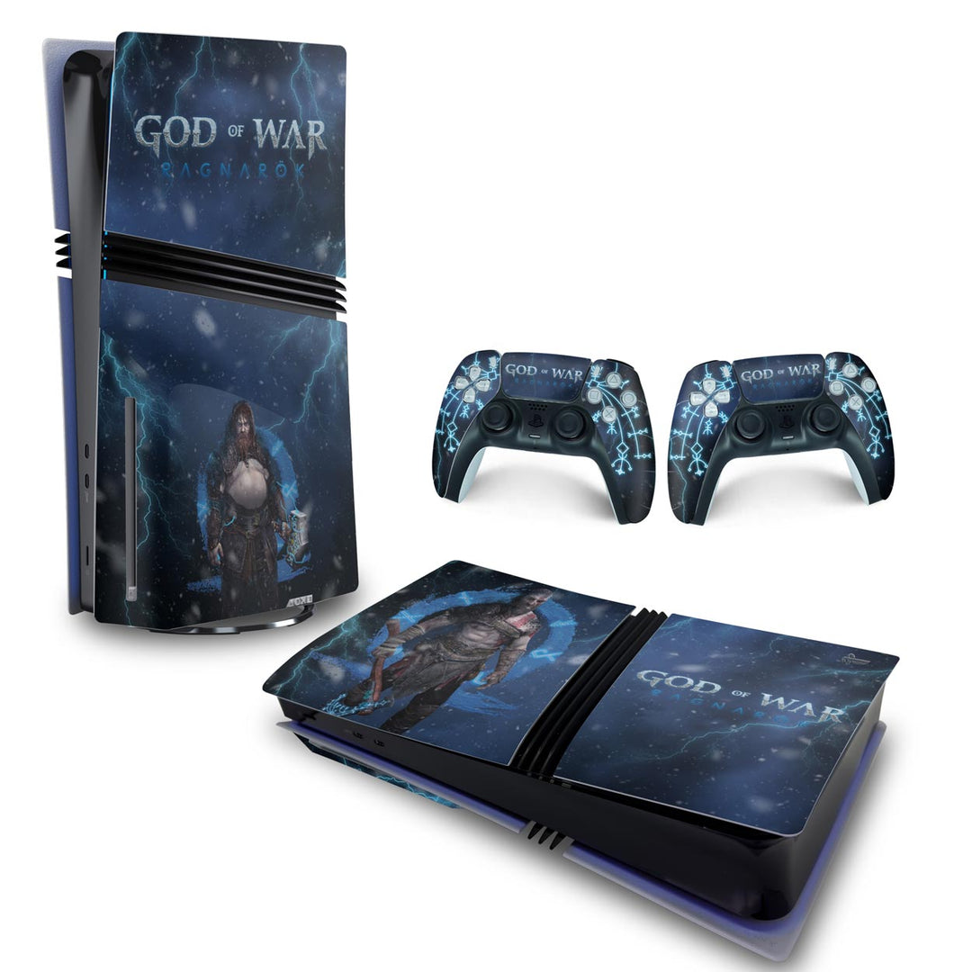 Skin Anti-Rage PS5 Pro Horizontal - God of War Ragnarok B - Pop Arte Skins