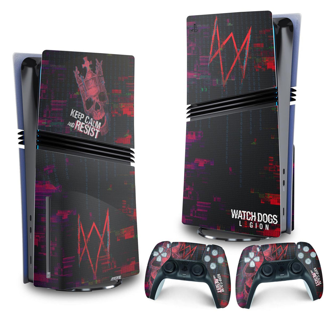 Skin Anti-Rage PS5 Pro Vertical - Watch Dogs Legion - Pop Arte Skins
