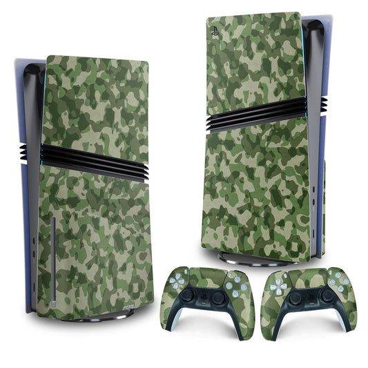 Skin Anti-Rage PS5 Pro Vertical - Camuflado Verde