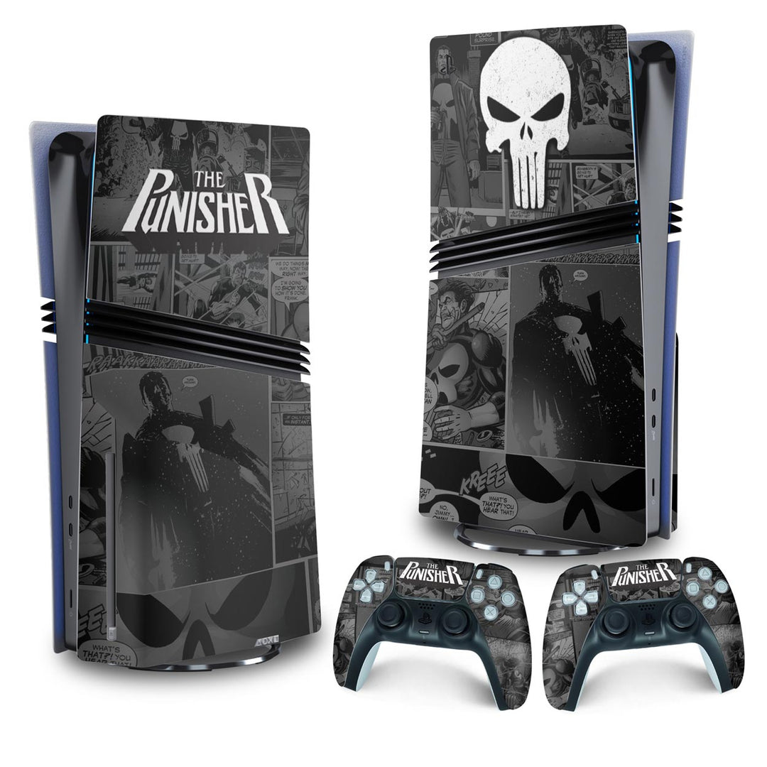 Skin Anti-Rage PS5 Pro Vertical - The Punisher Justiceiro Comics - Pop Arte Skins