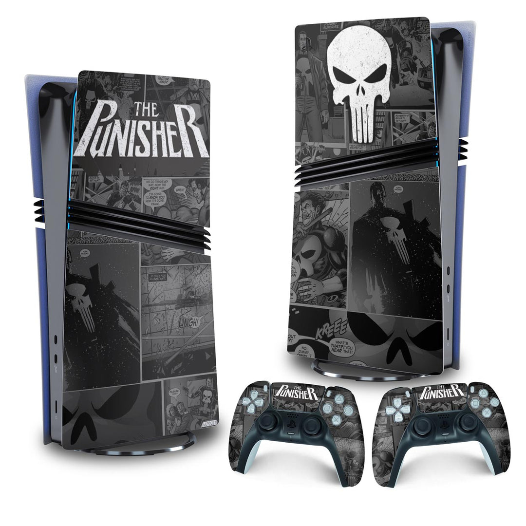 Skin Anti-Rage PS5 Pro Vertical - The Punisher Justiceiro Comics - Pop Arte Skins - foto 4
