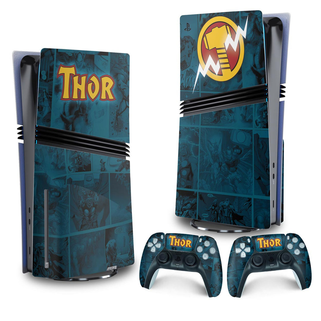 Skin Anti-Rage PS5 Pro Vertical - Thor Comics - Pop Arte Skins