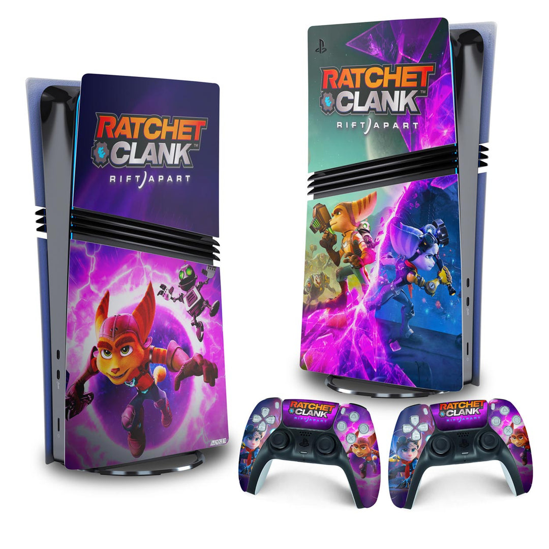 Skin Anti-Rage PS5 Pro Vertical - Ratchet & Clank Rift Apart - Pop Arte Skins - foto 4