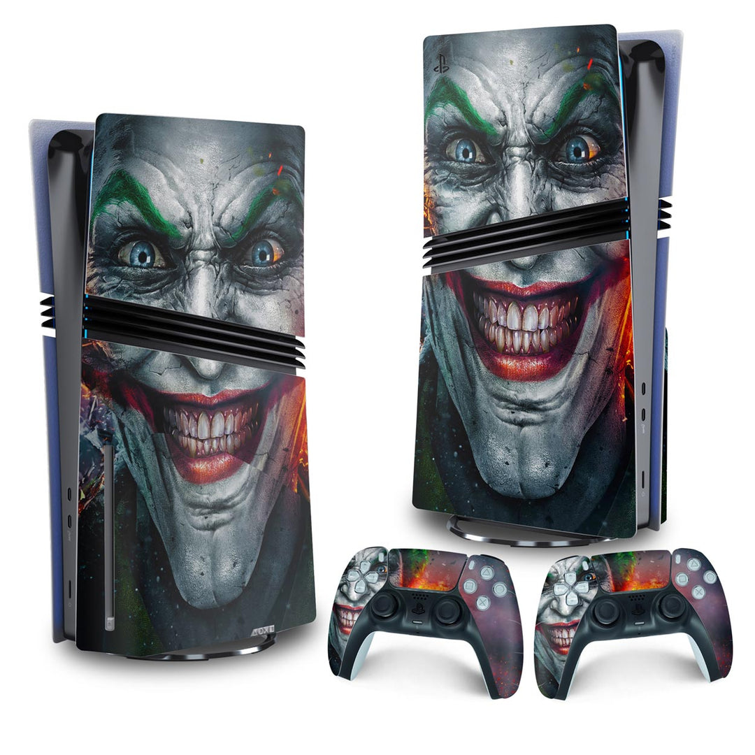 Skin Anti-Rage PS5 Pro Vertical - Coringa Joker - Pop Arte Skins