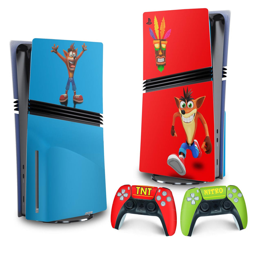 Skin Anti-Rage PS5 Pro Vertical - Crash Bandicoot - Pop Arte Skins