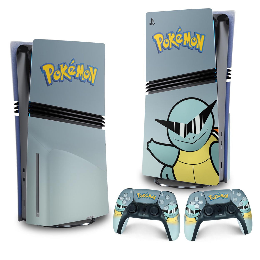 Skin Anti-Rage PS5 Pro Vertical - Pokemon Squirtle - Pop Arte Skins