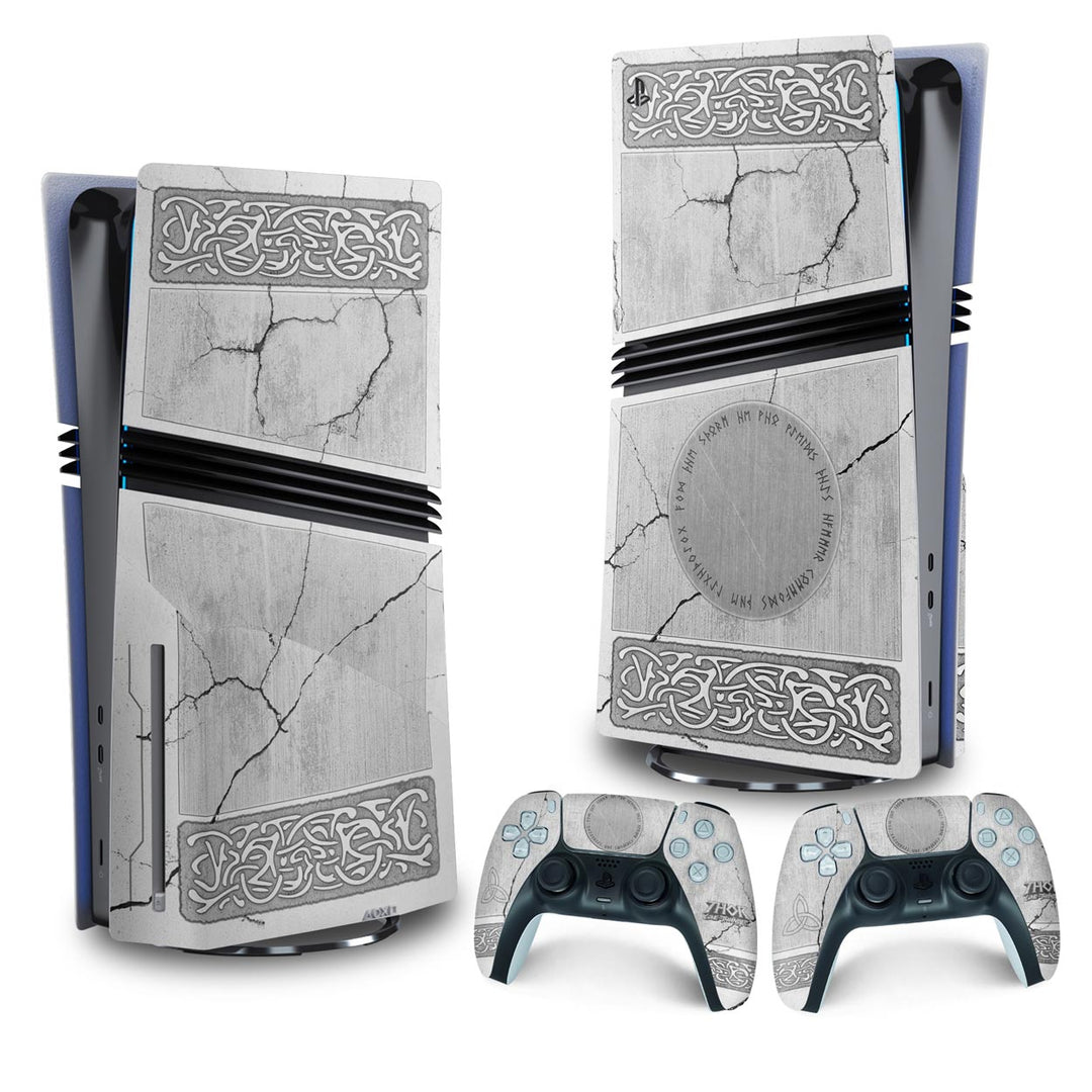 Skin Anti-Rage PS5 Pro Vertical - Mjolnir Thor Amor e Trovão - Pop Arte Skins