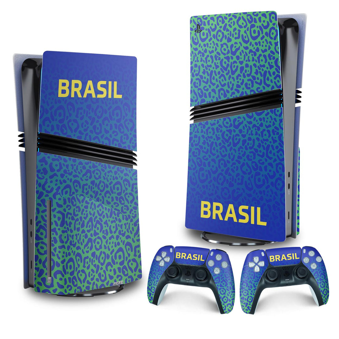 Skin Anti-Rage PS5 Pro Vertical - Brasil - Pop Arte Skins