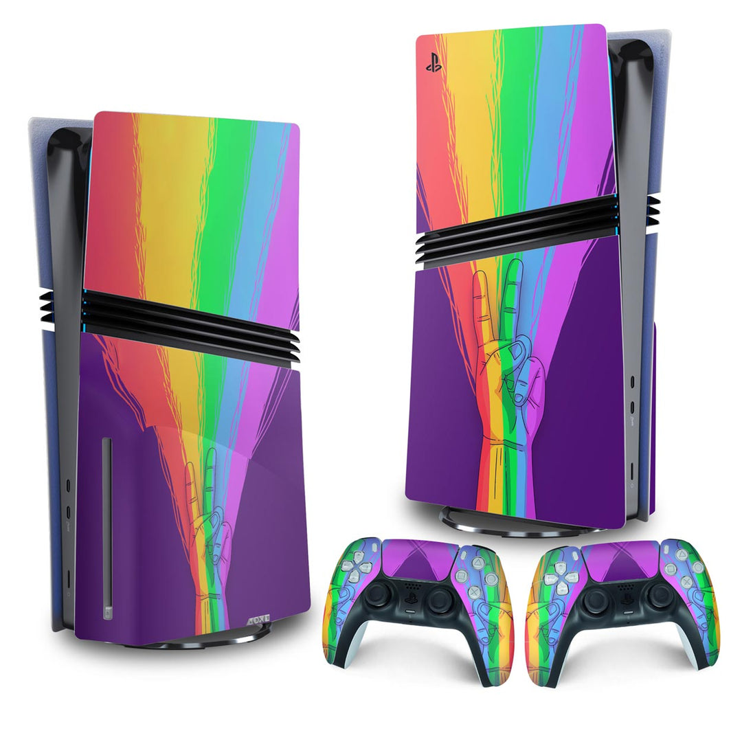 Skin Anti-Rage PS5 Pro Vertical - Rainbow Colors Colorido - Pop Arte Skins