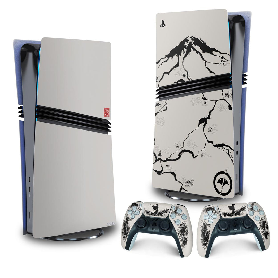 Skin Anti-Rage PS5 Pro Vertical - Ghost Of Yotei - Pop Arte Skins - foto 4