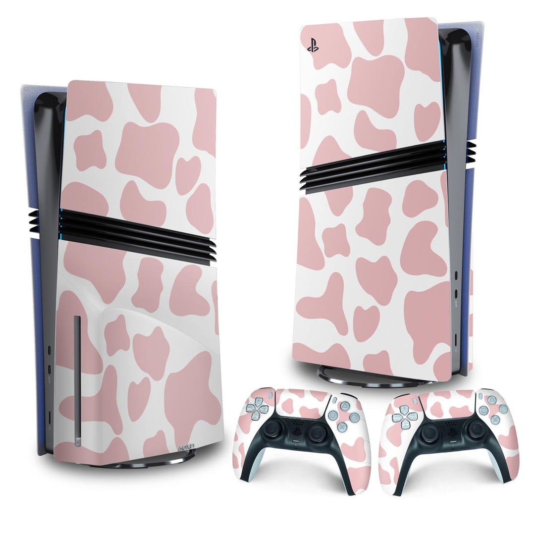 Skin Anti-Rage PS5 Pro Vertical - Vaquinha Rosa - Pop Arte Skins