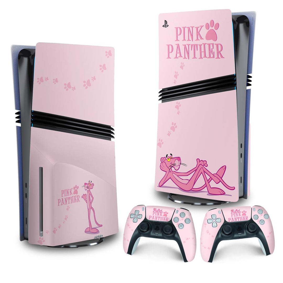 Skin Anti-Rage PS5 Pro Vertical - Pantera Cor de Rosa - Pop Arte Skins