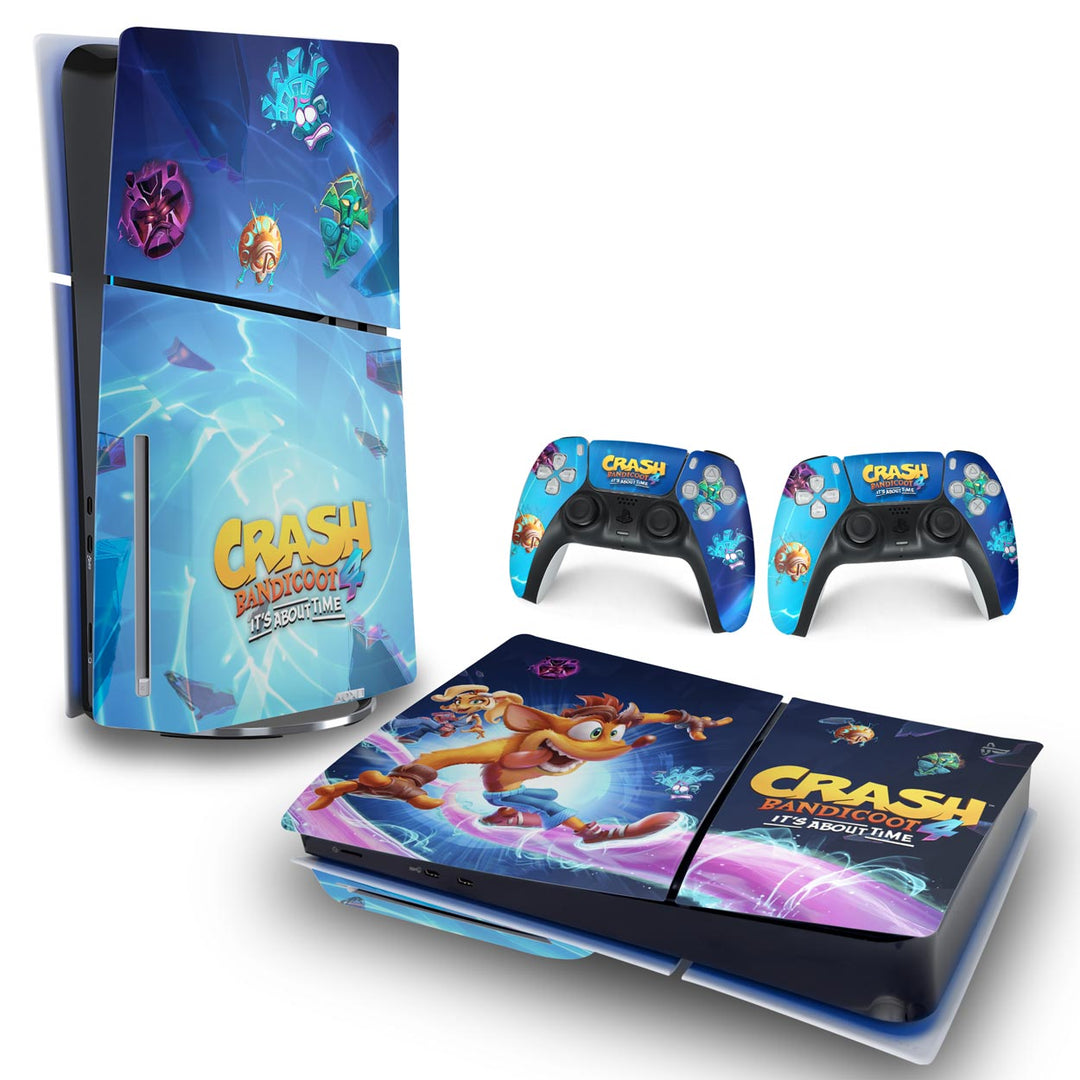 Skin Anti-Rage PS5 Slim Horizontal - Crash Bandicoot 4 - Pop Arte Skins