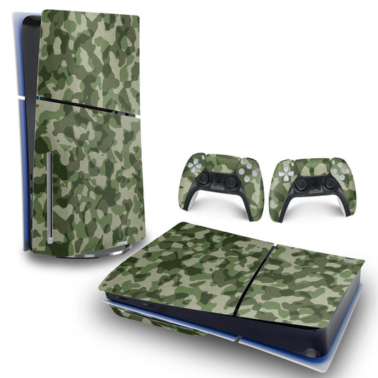 Skin Anti-Rage PS5 Slim Horizontal - Camuflado Verde