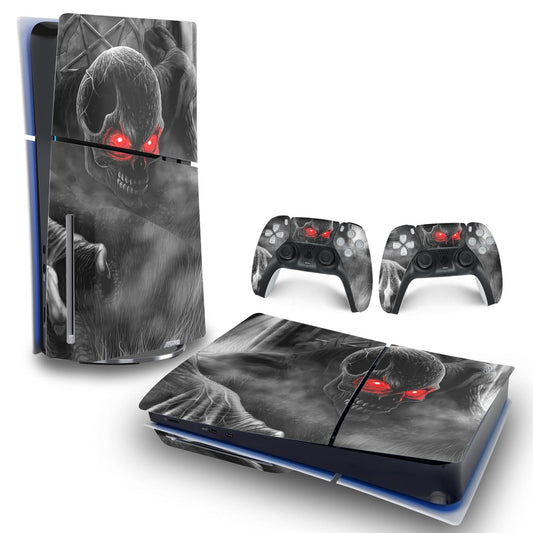Skin Anti-Rage PS5 Slim Horizontal - Caveira Skull
