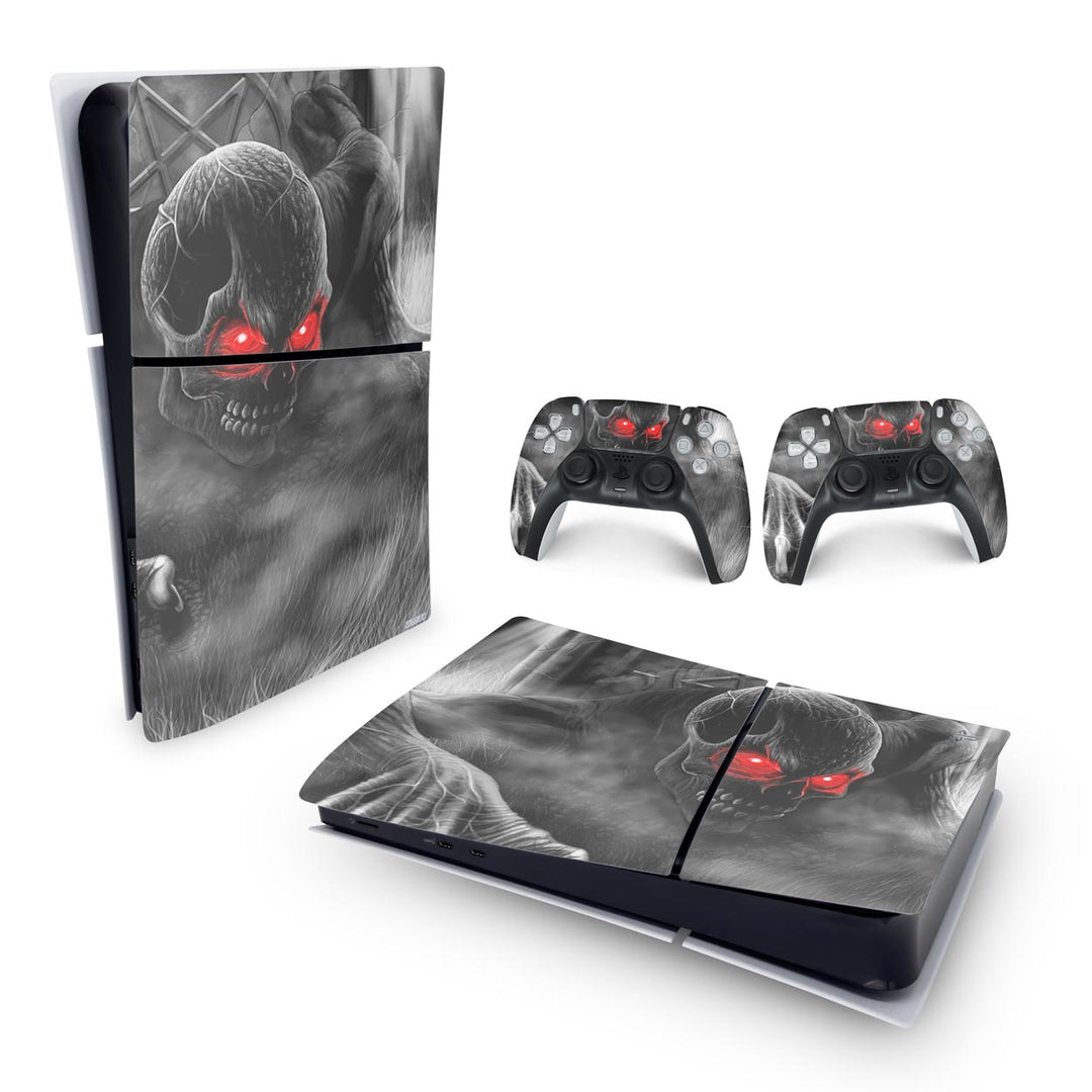 Skin Anti-Rage PS5 Slim Horizontal - Caveira Skull - Pop Arte Skins - foto 4