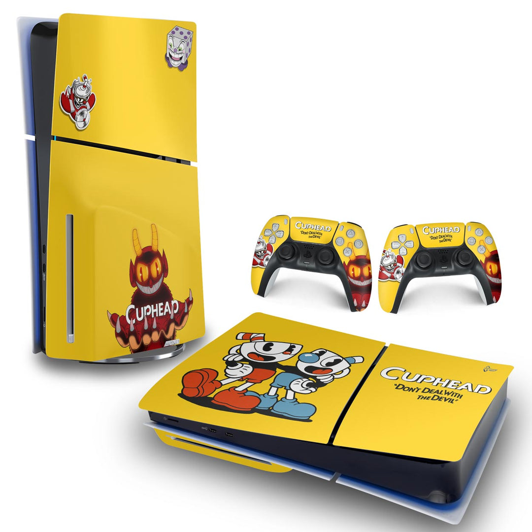 Skin Anti-Rage PS5 Slim Horizontal - Cuphead - Pop Arte Skins