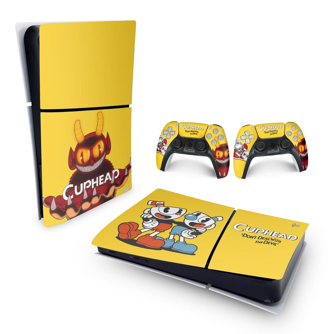 Skin Anti-Rage PS5 Slim Horizontal - Cuphead - Pop Arte Skins - foto 4