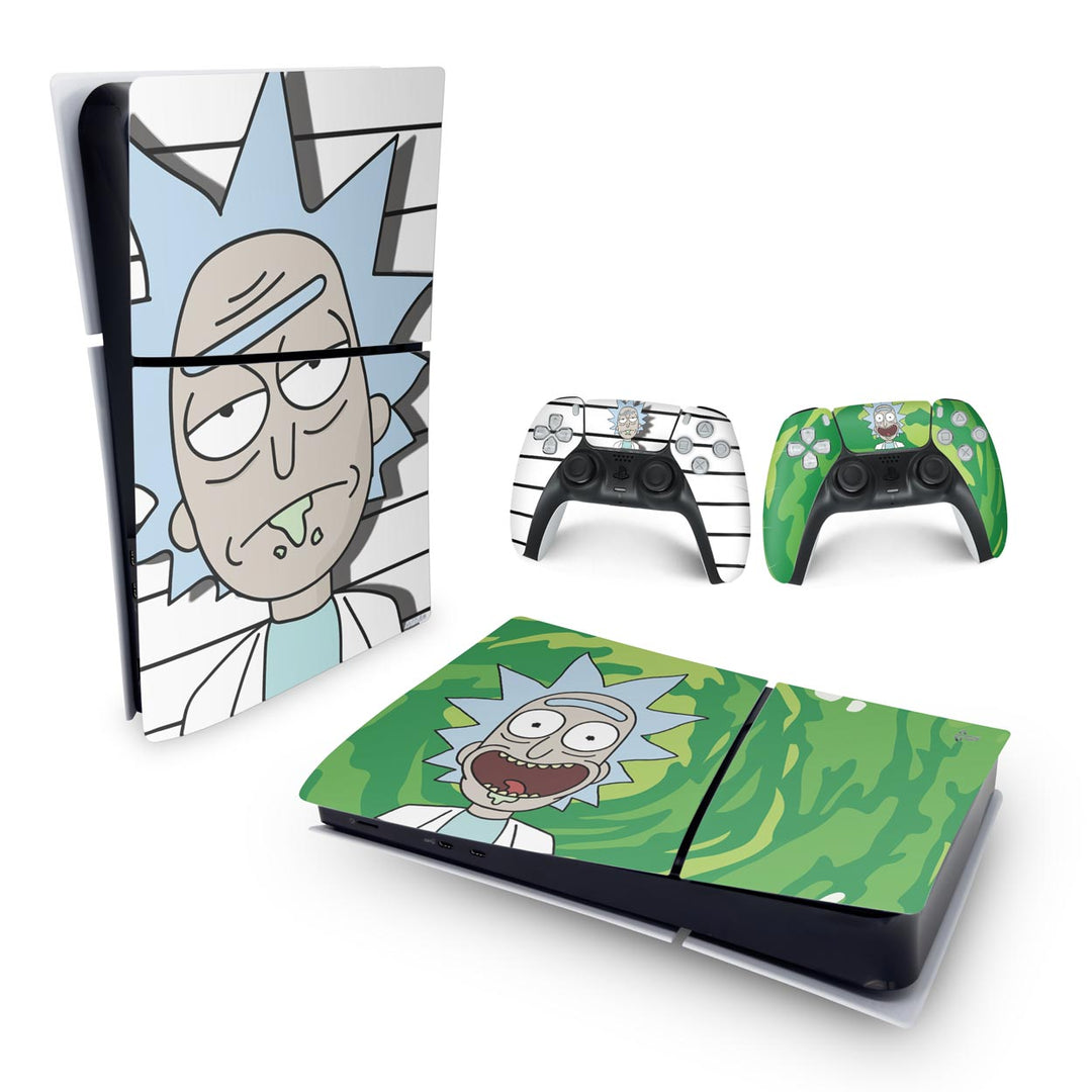 Skin Anti-Rage PS5 Slim Horizontal - Rick And Morty - Pop Arte Skins - foto 4