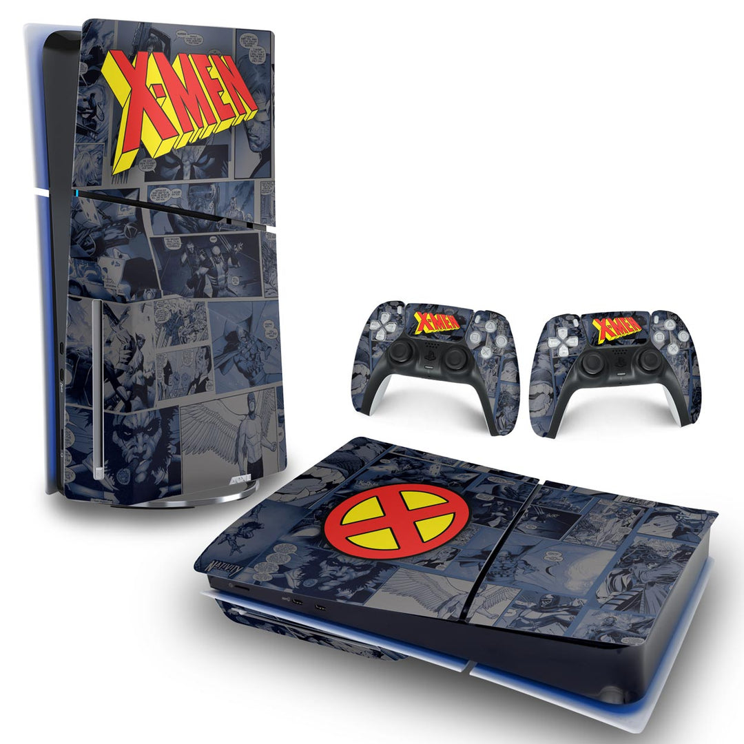 Skin Anti-Rage PS5 Slim Horizontal - X-Men Comics - Pop Arte Skins