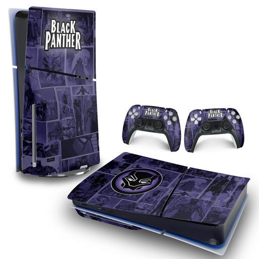 Skin Anti-Rage PS5 Slim Horizontal - Pantera Negra Comics