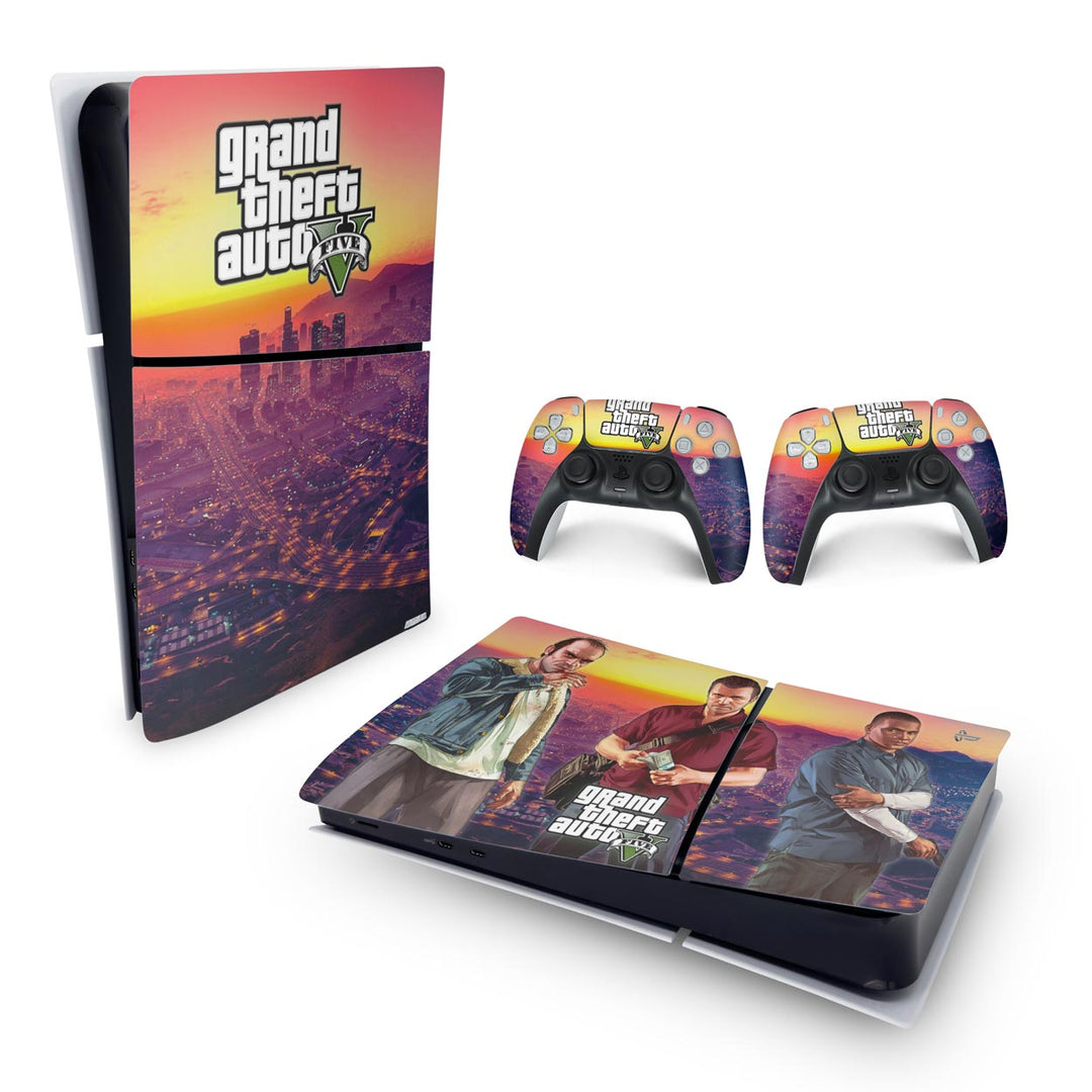 Skin Anti-Rage PS5 Slim Horizontal - GTA V - Pop Arte Skins - foto 4