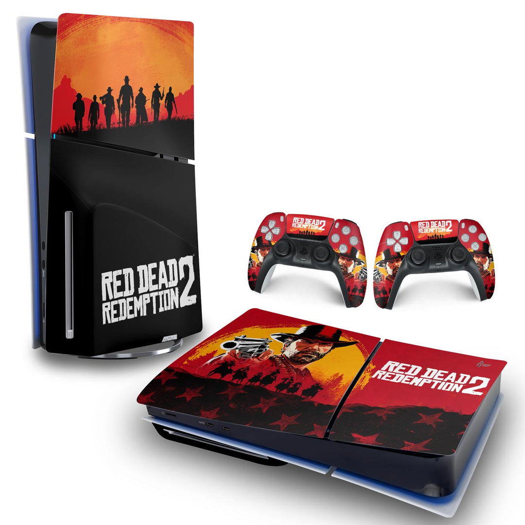 Skin Anti-Rage PS5 Slim Horizontal - Red Dead Redemption 2 - Pop Arte Skins