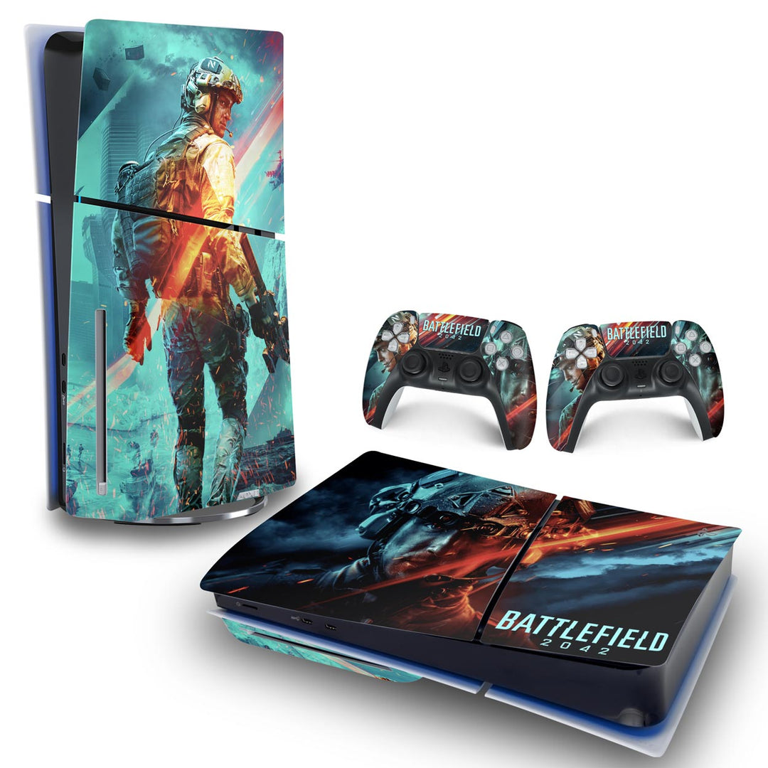 Skin Anti-Rage PS5 Slim Horizontal - Battlefield 2042 - Pop Arte Skins