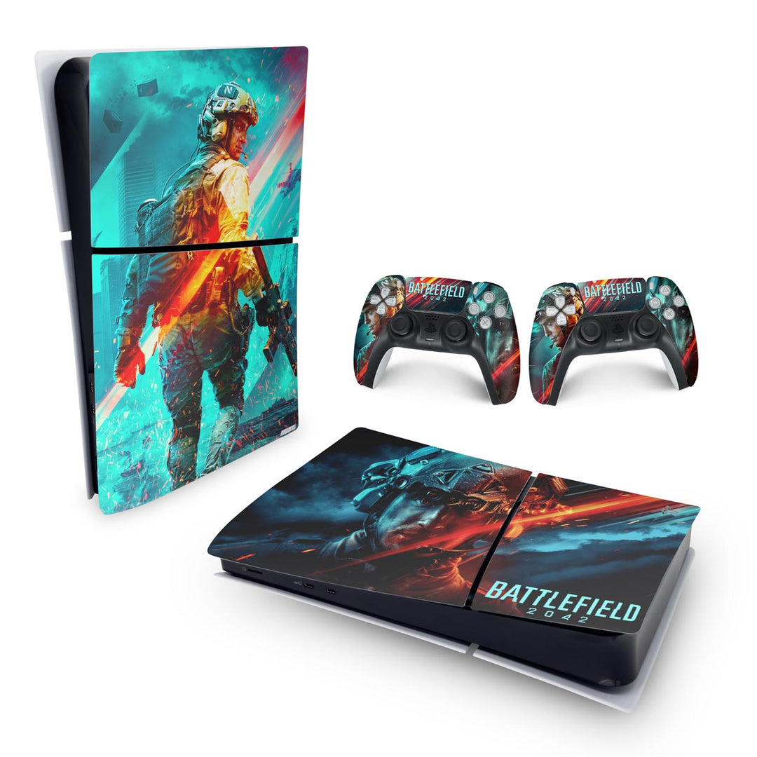 Skin Anti-Rage PS5 Slim Horizontal - Battlefield 2042 - Pop Arte Skins - foto 4