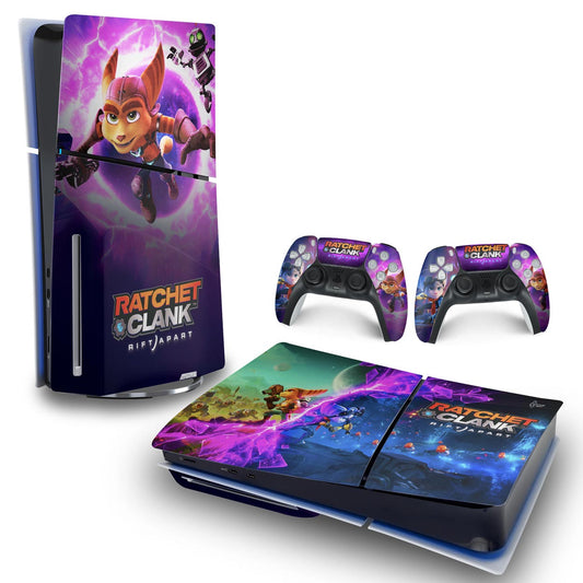 Skin Anti-Rage PS5 Slim Horizontal - Ratchet & Clank Rift Apart