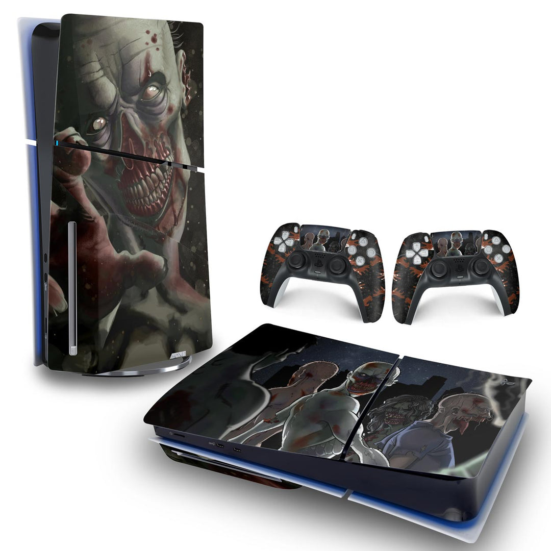 Skin Anti-Rage PS5 Slim Horizontal - Zombie Zumbi The Walking - Pop Arte Skins