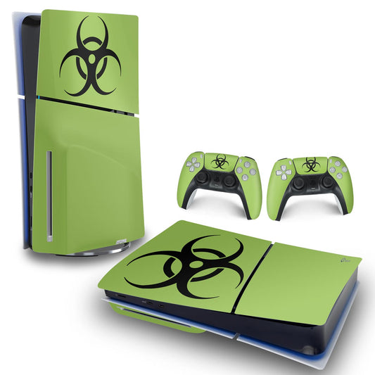 Skin Anti-Rage PS5 Slim Horizontal - Biohazard Radioativo