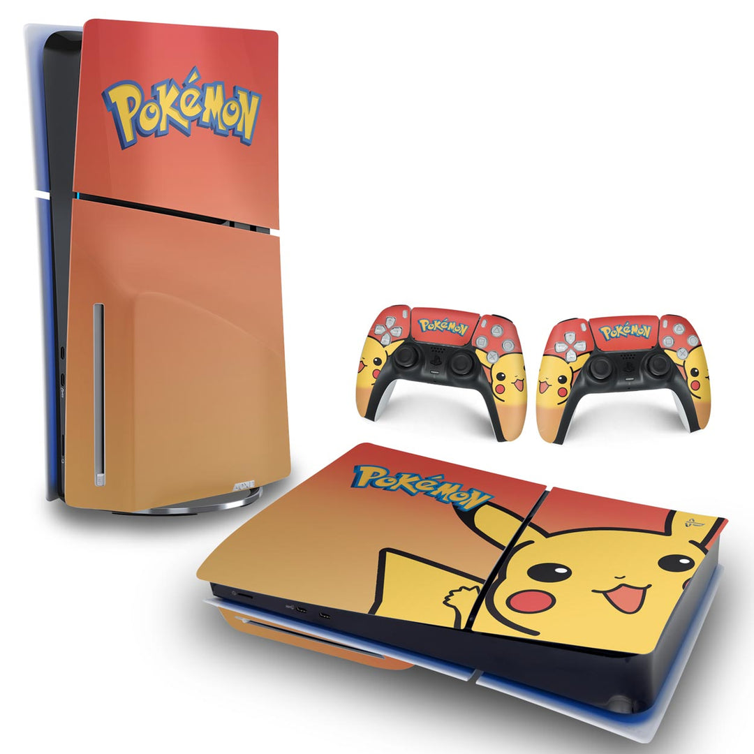 Skin Anti-Rage PS5 Slim Horizontal - Pokemon Pikachu - Pop Arte Skins