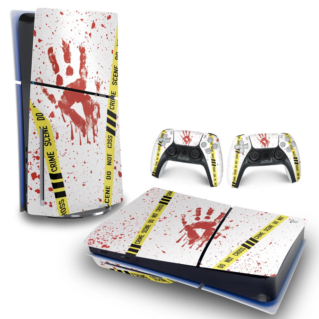 Skin Anti-Rage PS5 Slim Horizontal - Cena De Crime Scene - Pop Arte Skins