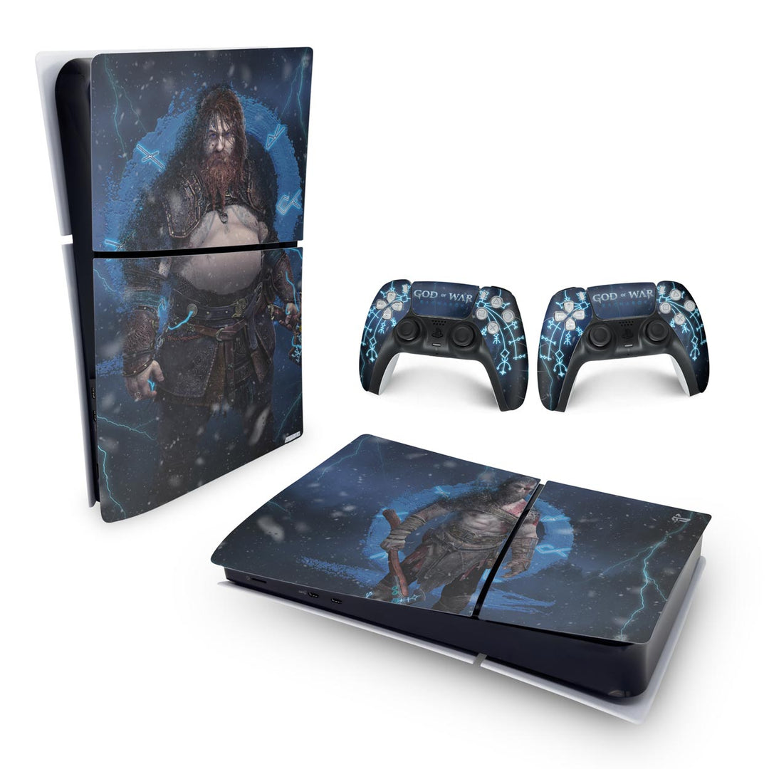 Skin Anti-Rage PS5 Slim Horizontal - God of War Ragnarok B - Pop Arte Skins - foto 4